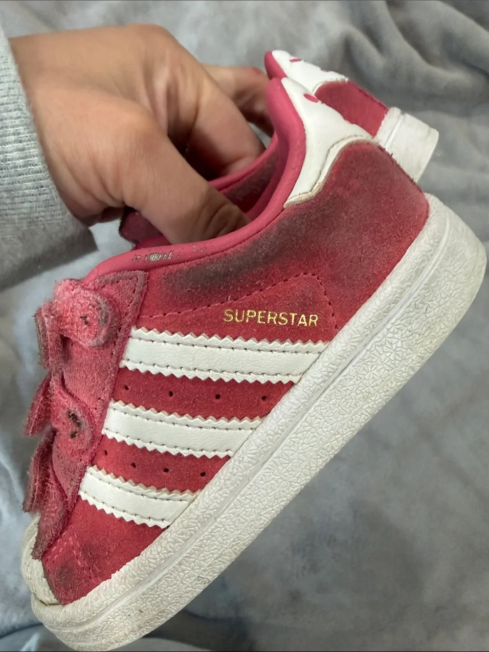 adidas superstar with Velcro toddler 6